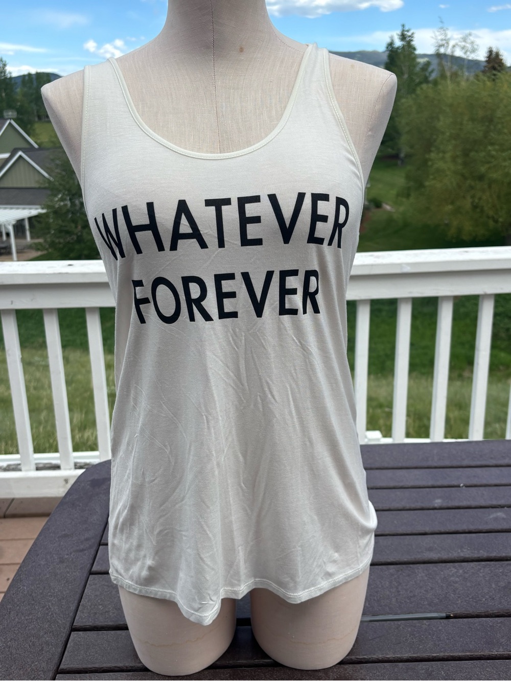 Whatever Forever Graphic Tank Top - White